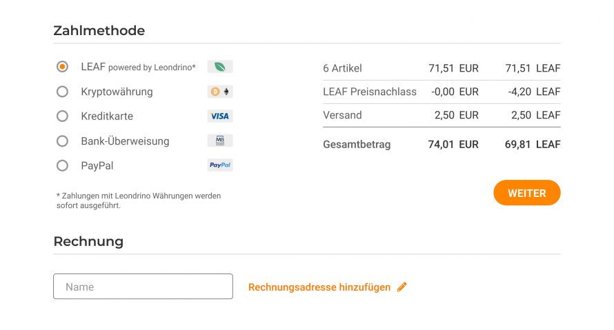 Token payment example DE Token payment example DE